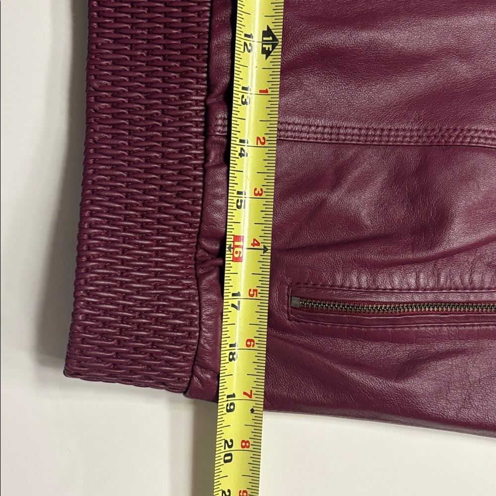 Vintage Armani Collezioni Maroon Leather Jacket - Picture 8 of 12
